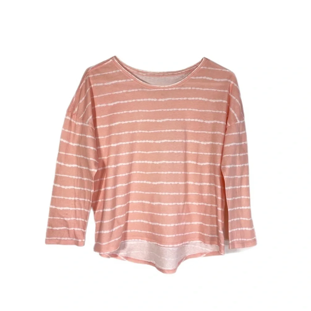 Old Navy Girl’s Pink Striped Softest Tee Long Sleeve Top